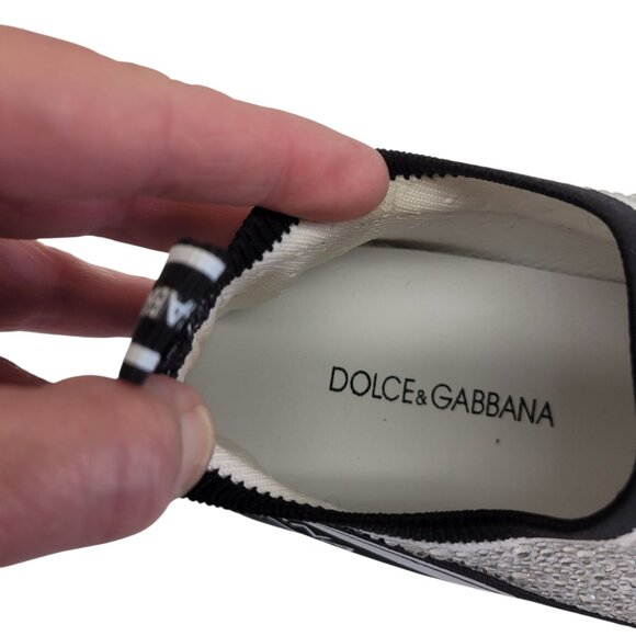 Dolce & Gabbana Sparkling Silver Rhinestone Slip On Sneakers 40 (US 10) w/ Box - Picture 9 of 14